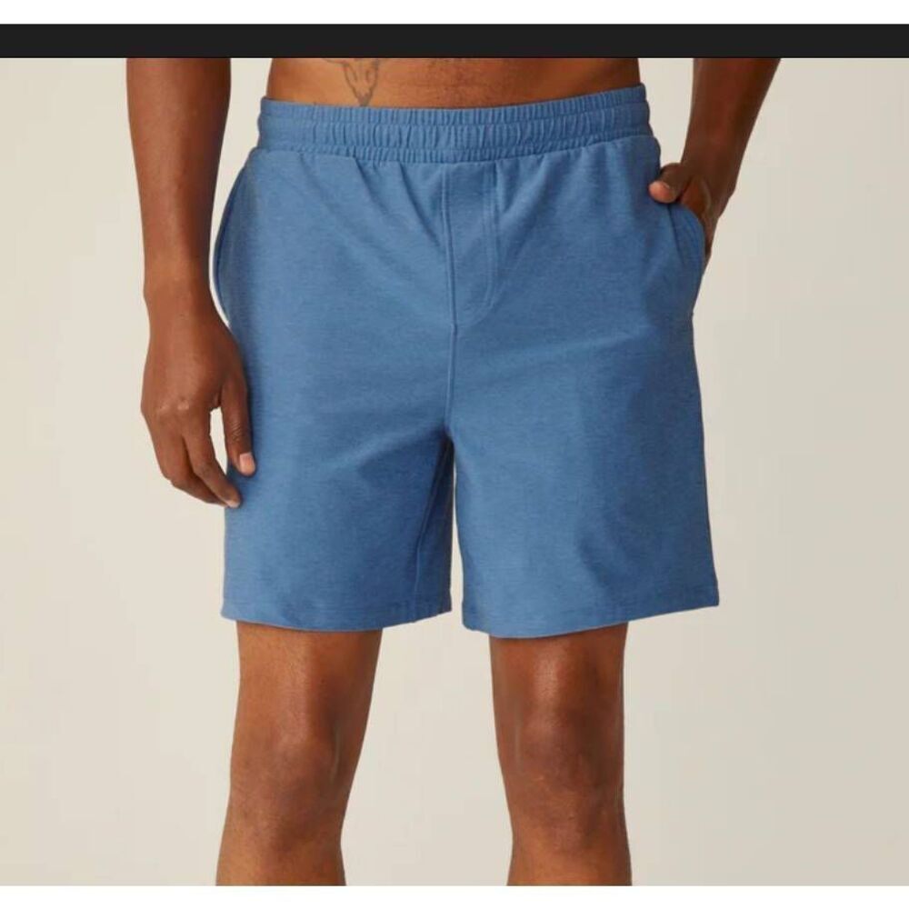 Beyond Yoga Men's Take It Easy Shorts Heathered Sky Blue Men's Large Active
